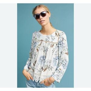 Maeve Anthropologie Southern Belle Swing Top Women’s XS Boho Floral Blouse